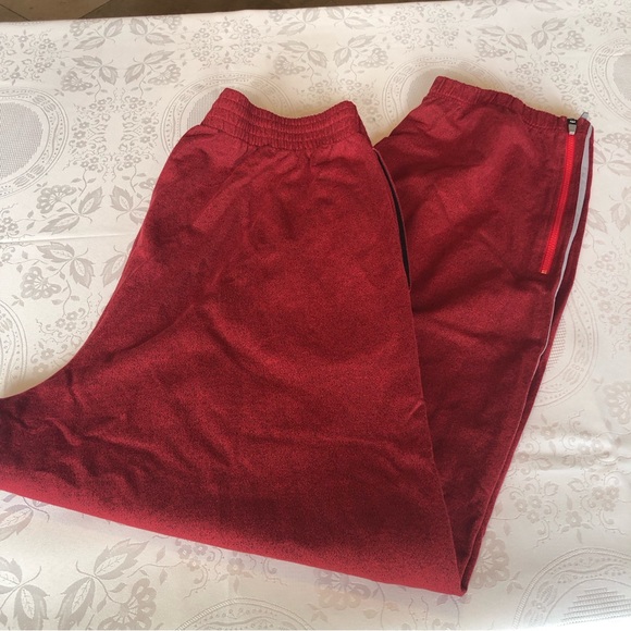 Adidas NBA Men’s Size 2XL Red Sweatpants Elastic Waist 2” + Length 3 Stripes - Picture 10 of 16